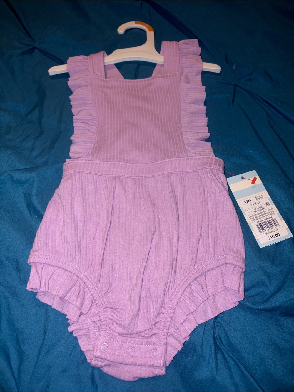 Cat & Jack Lavender Ribbed Baby Romper